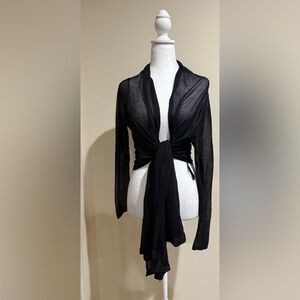 White House Black Market Black Sheer Cardigan